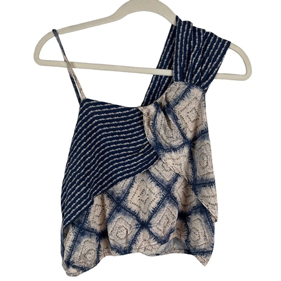 Free People | Call On Me Y2K Tank Top Cropped Indigo Blue Asymmetrical Size XS - Picture 3 of 12